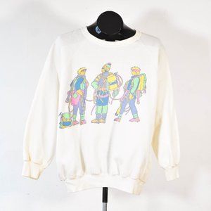 Vintage White Rock Climber Sweatshirt, Vintage Graphic Sweatshirt Size XL